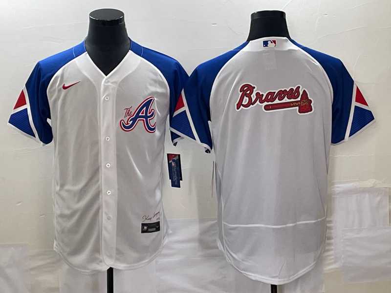 Men%27s Atlanta Braves Big Logo White 2023 City Connect Flex Base Stitched Baseball Jersey->atlanta braves->MLB Jersey